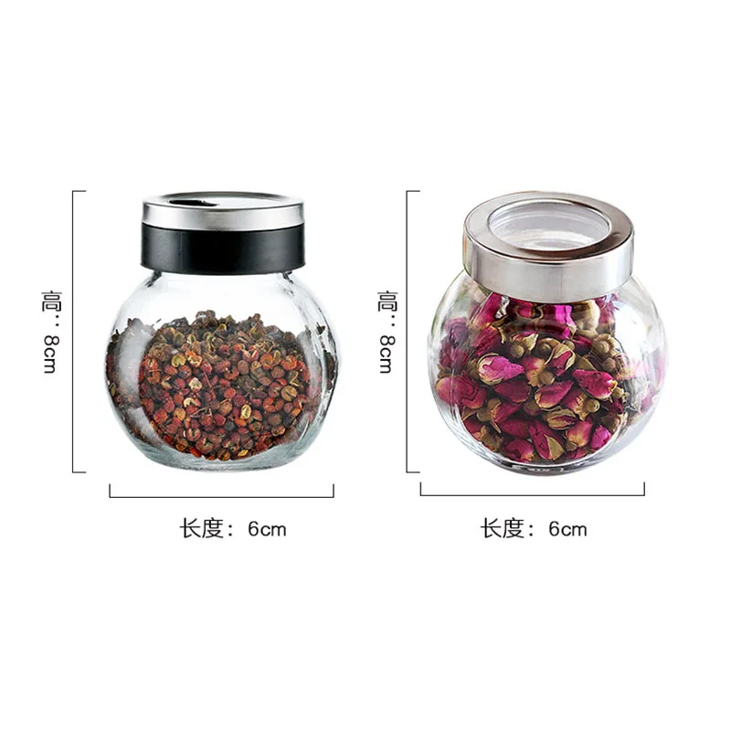 Creative Transparent Glass Storage Jar Portable Mini Jar Jam Honey Bottle Kitchen Food Seasoning Box Glass Container Decoration