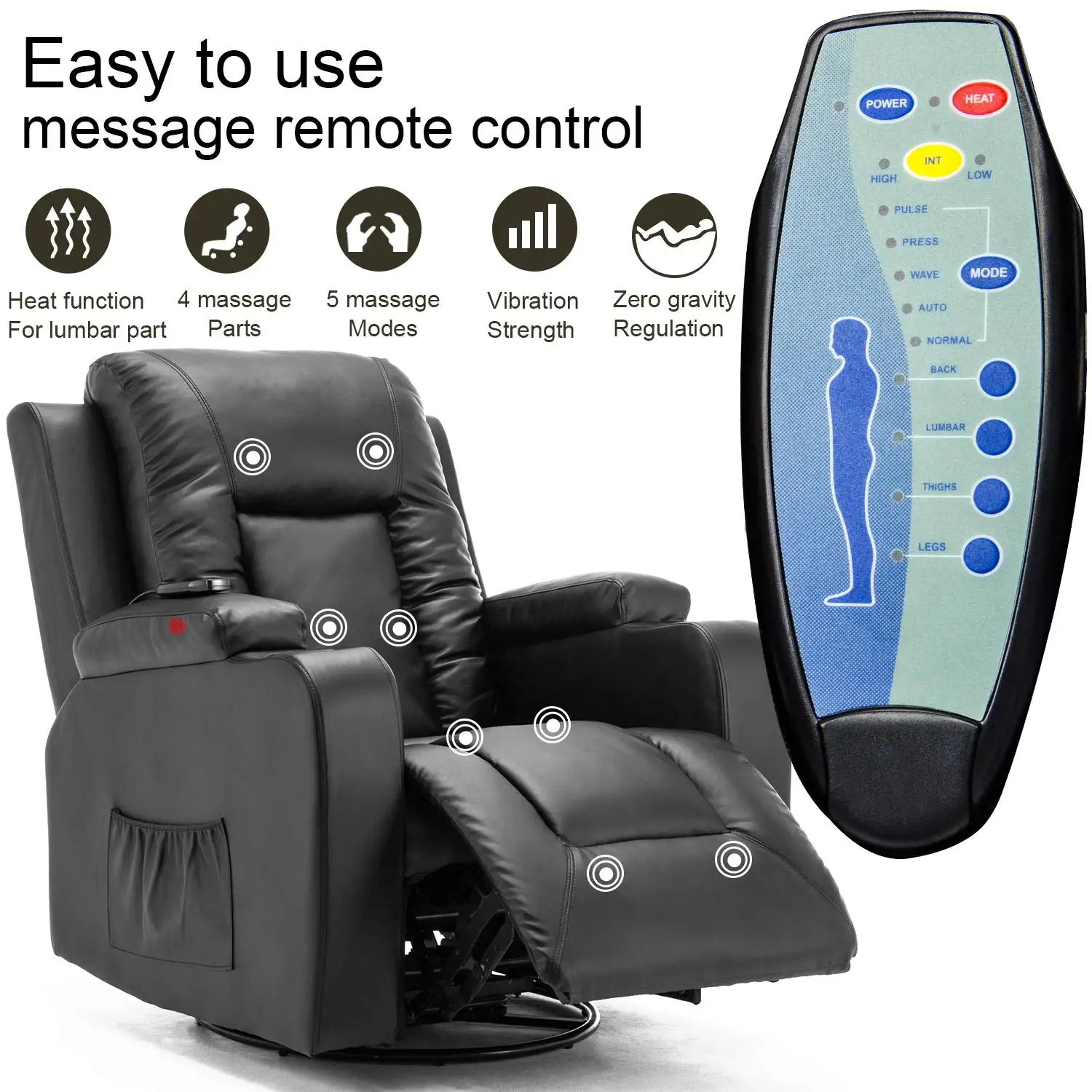 الجملة بو الجلود الطاقة الكهربائية أريكة رفع كرسي كرسي مع تدليك لكبار السن #4