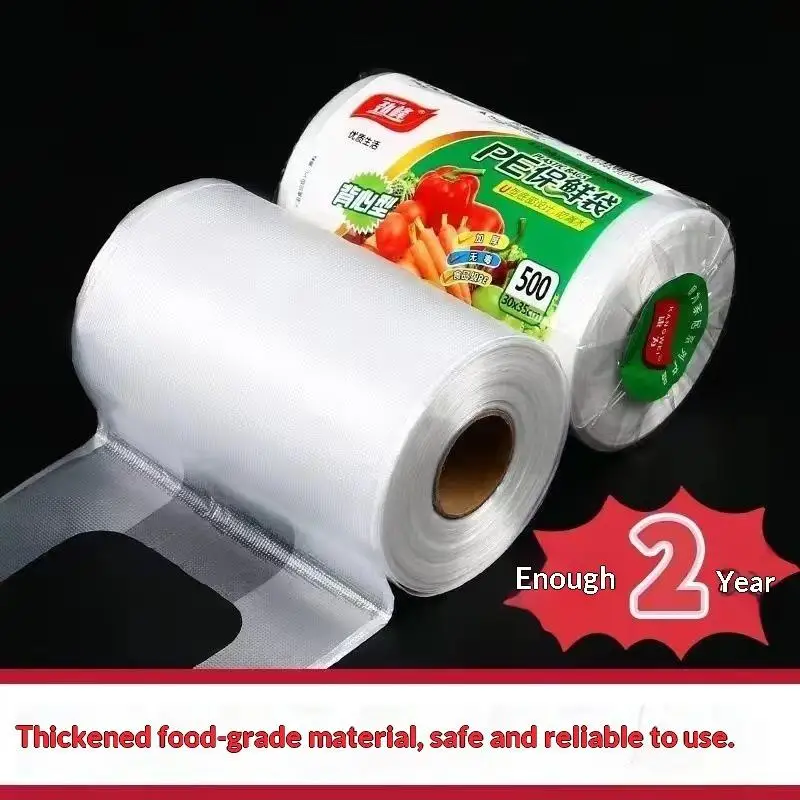Food Fresh Keeping Bags Roll Type Handheld Plastic Tear Off Bags Kitchen Supermarket Storage