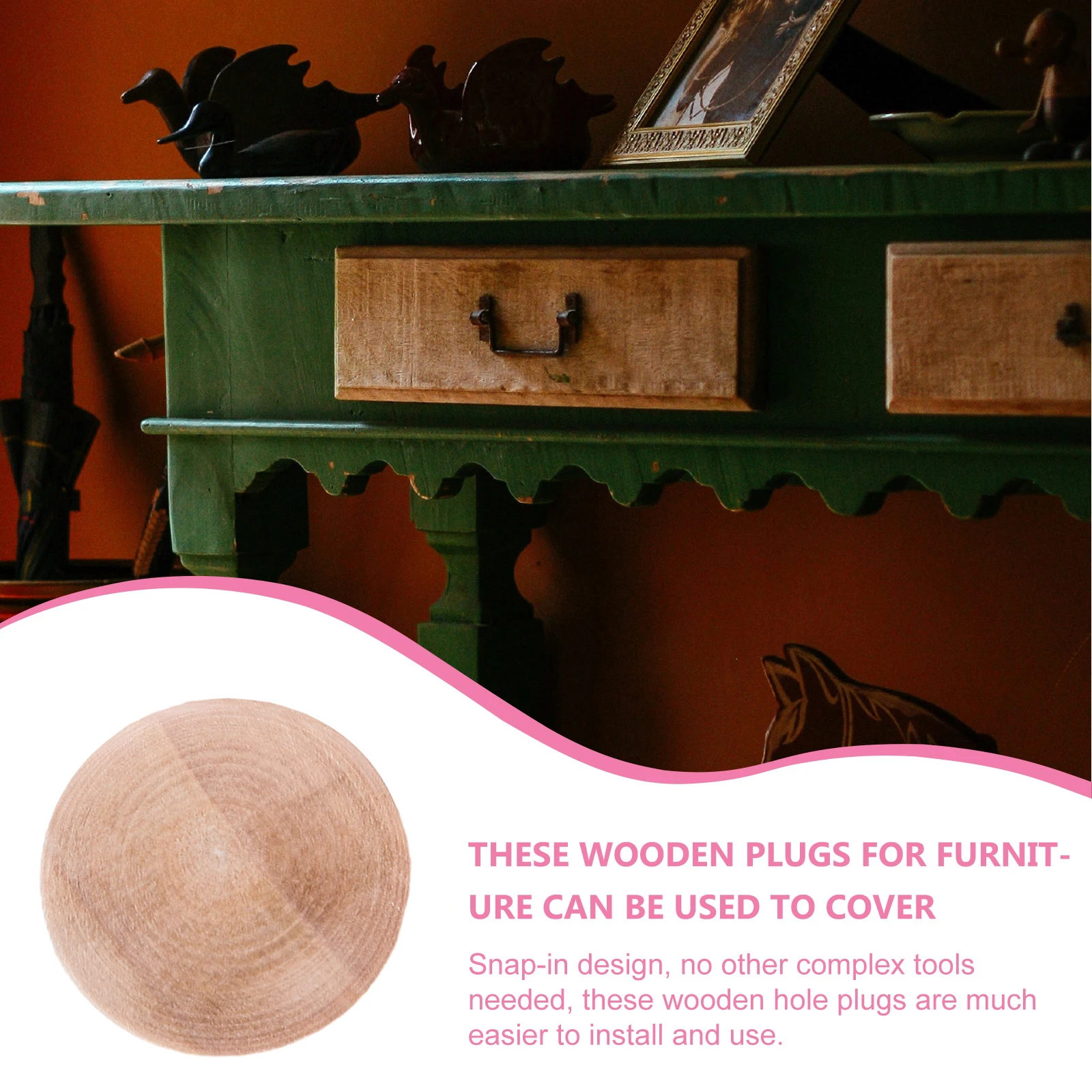 

25 pcs Button Wood Plugs Wooden Screw Hole Covers Replacement Furniture Stair Plugs Simple Design Sealing Cap For Chairs