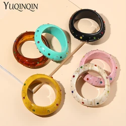 Classic Retro Irregular Geometric Cuff Bangles for Women Fashion Jewelry Crystal Charm Bangle Bracelet for Ladies Trendy New