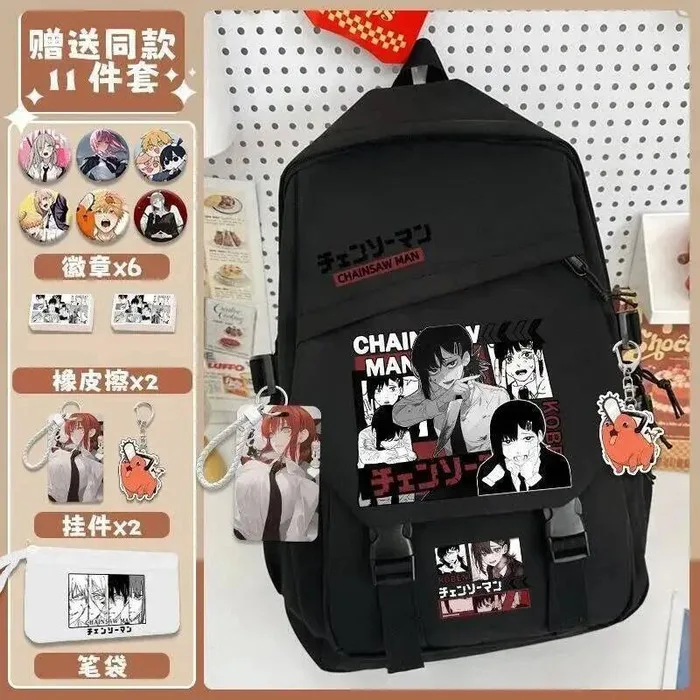 

Black Brown Whitechainsaw Manstudent Teens School Bags Large Capacity Mochilas Backpacks For Anime GAME