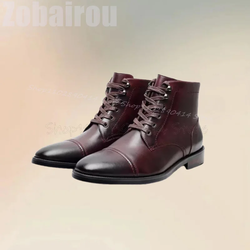 

Gradient Color Sewing Design Cross Tied Ankle Boots Fashion Lace Up Men Boots Luxury Handmade Party Feast Office Men Dress Shoes