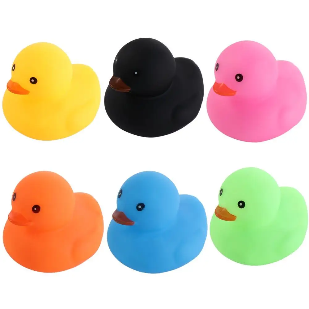 3PCS Yellow Duck Floating Duck Squeeze Sound Toy with Squeeze Sound Floating Yellow Duck Baby Bath Toys Rubber Cute