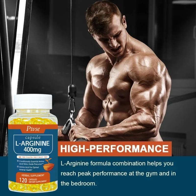 L-Arginine Capsules for Exercise Endurance Performance and Muscle Growth Improve Male Function for Man