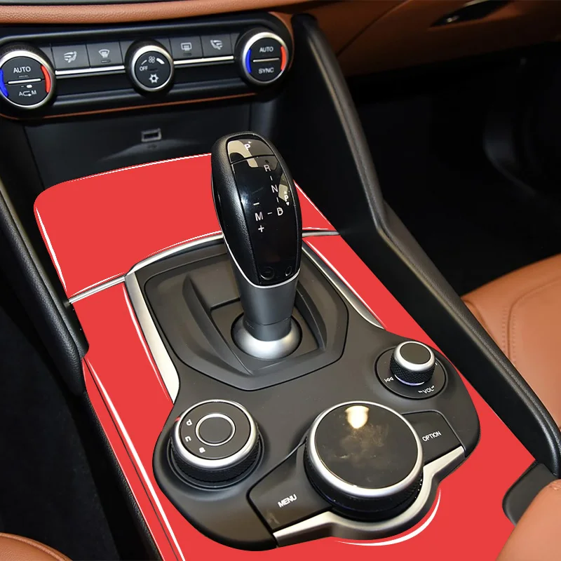 Autocollant de décoration de panneau de changement de vitesse, accessoires d'intérieur de voiture en Fiber de carbone/ABS, pour Alfa Romeo Giulia 2015 – 2018 2019