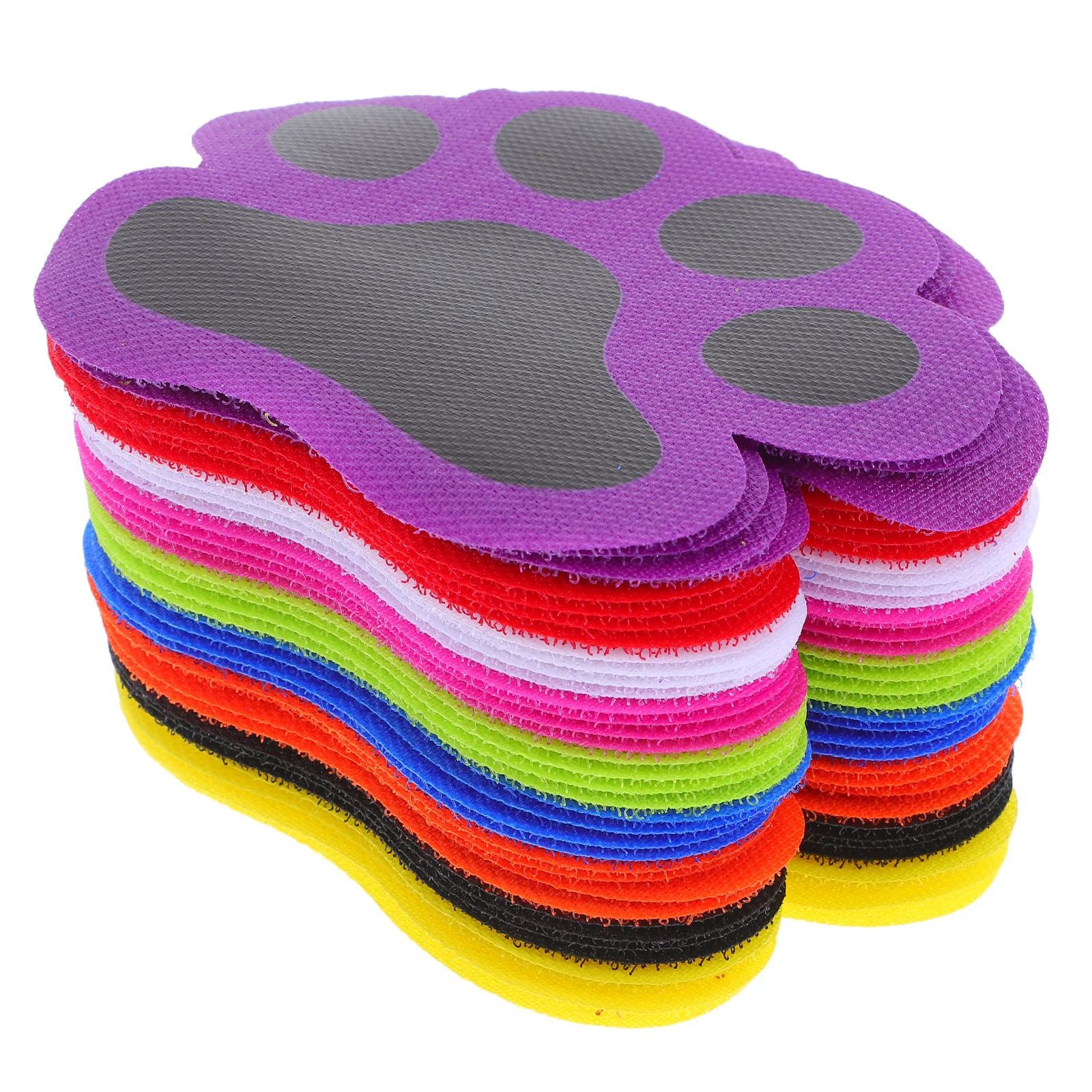 36pcs Carpet Positioning Stickers Cat Paw Design Multicolor Classroom Rug Markers Non Damage Carpet Spot Stickers