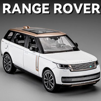 1:24 Land Range Rover Model Toy Cars SV 2022 Alloy Diecast Pull Back 6 Doors Opened Sound Light Simulation SUV for Kids Gifts