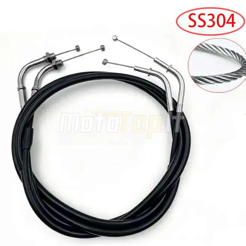 SS304 THROTTLE CABLE(PAIR) FOR KAWASAKI 800cc W800 2011-2025 MOTOCYCLE PARTS P/N : 54012-0306