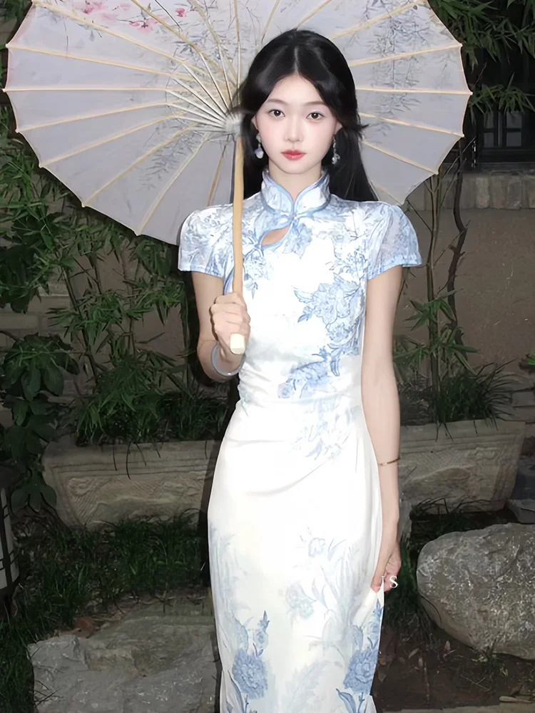 

Новая китайская юбка-обертка с принтом, длинная, с завышенной талией, сексуальная, из ткани «Цинхуа», смесь полиэстера и хлопка, летняя...