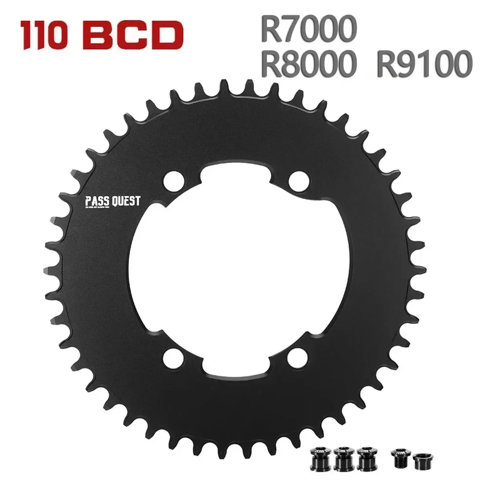 PASS QUEST Chainring 110 BCD Round for Shimano 105 R7000 R8000 R9100 36 40T 44T 46T 48T 50T 52T 54 56 58T Bike Chainwheel 110bcd