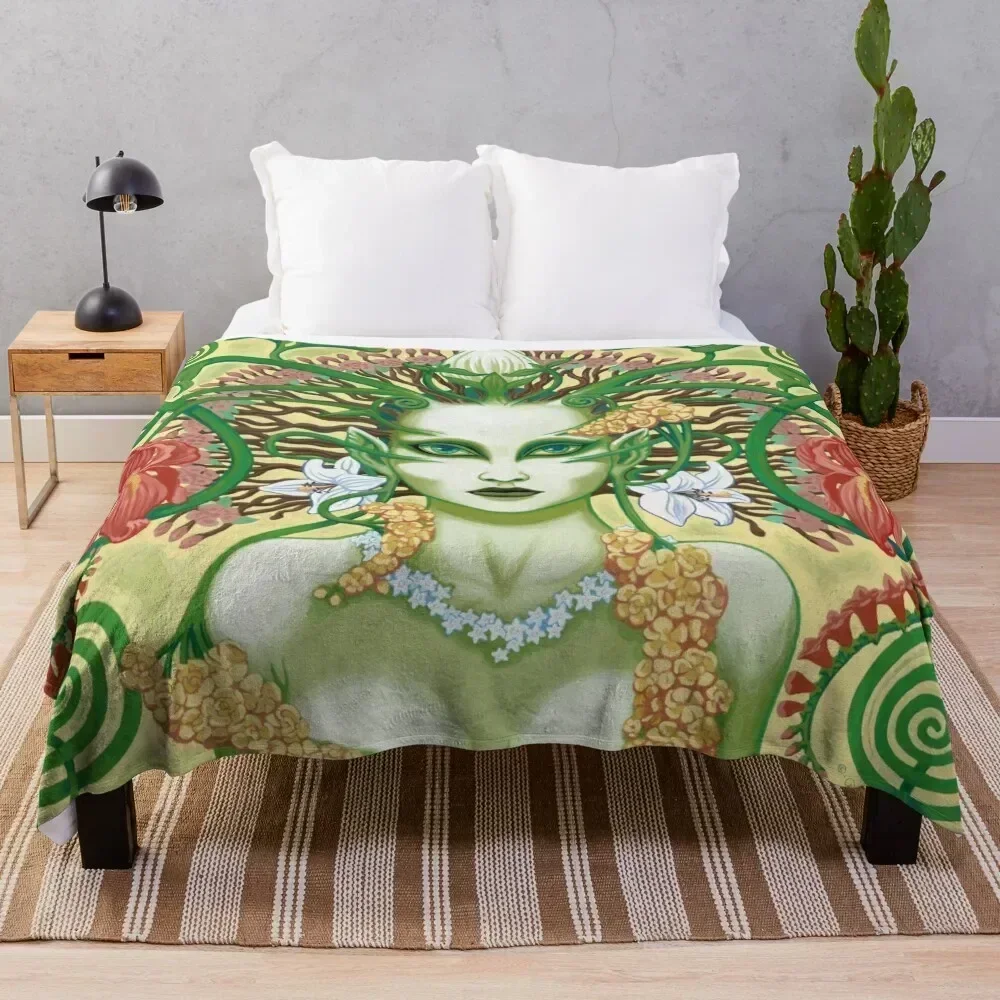

Flower Elemental / Nature Spirit Throw Blanket Anti Shedding Soft Fuzzy Blanket for Home