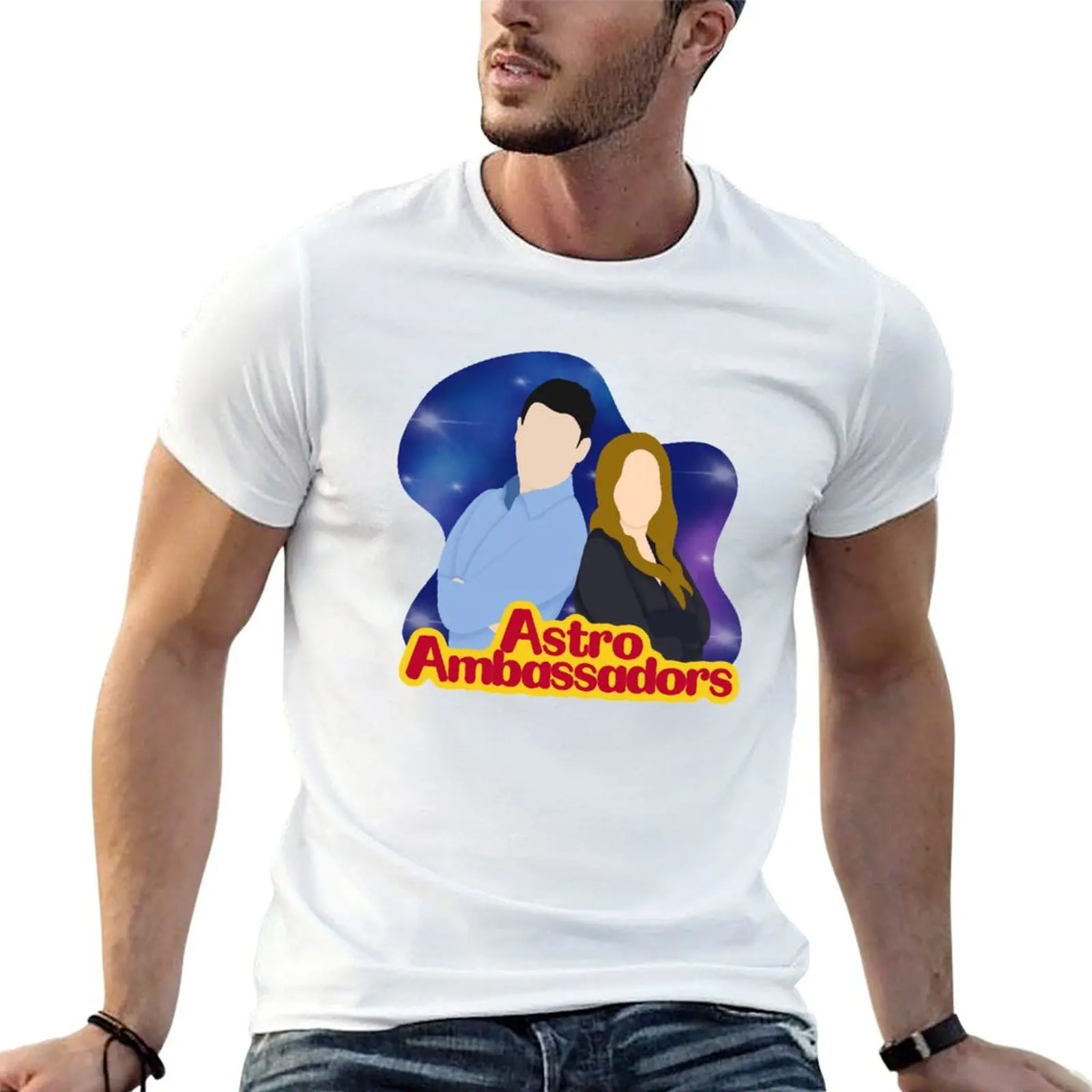 Astro Ambassadors Daniel & Daisy T-Shirt t-shirt pour homme 100% coton t-shirt en coton pack t-shirt homme t-shirt uni