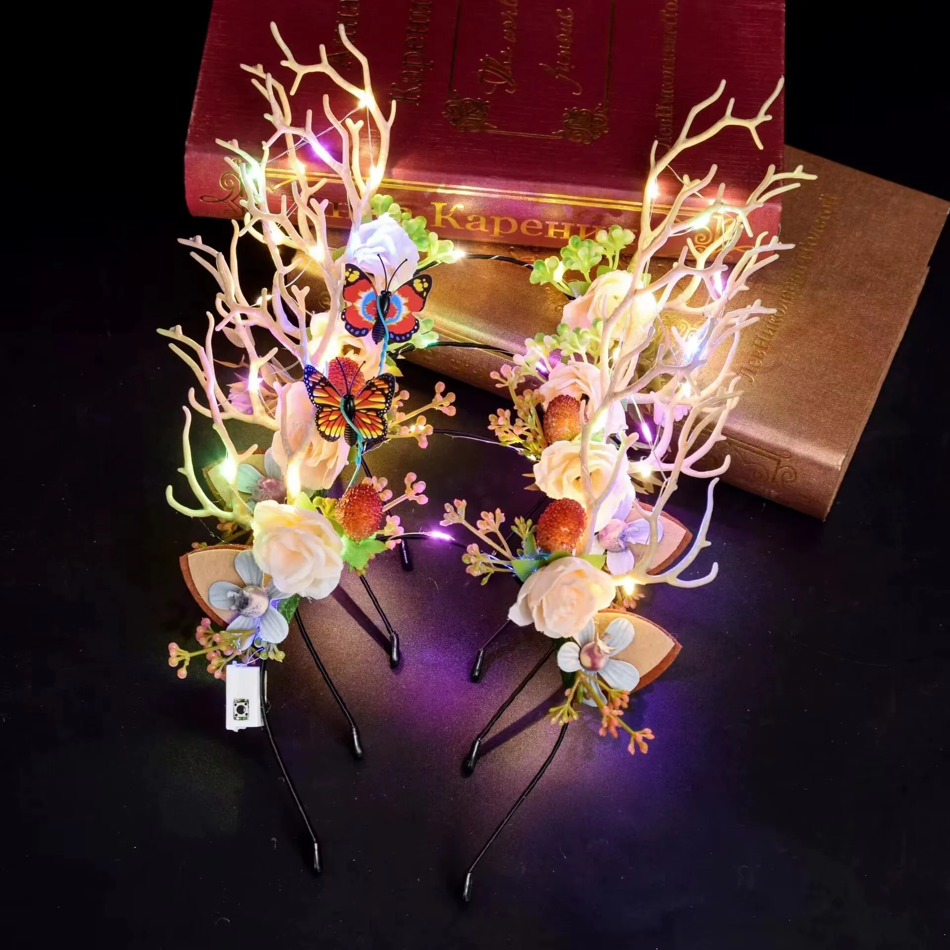 New Christmas Antler Headband Net Red Moose Night Market Deer Luminous Headband Christmas Jewelry Hairpin Hair Accessories