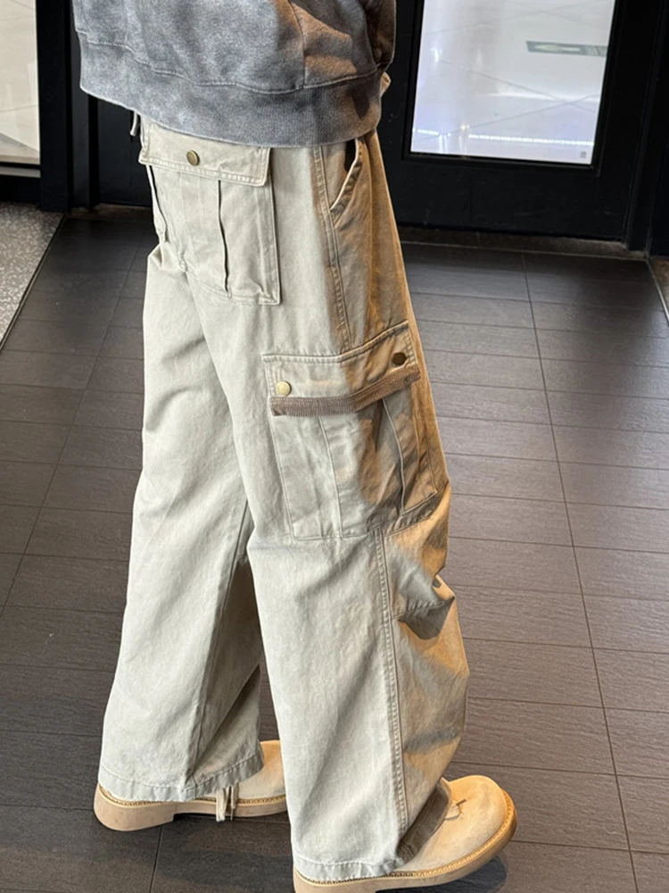 

Спецодежда в американском стиле ретро, прямые джинсы, несколько кетов, уличные джинсовые брюки с широкими штанинами, молодежные повседневные свободные брюки