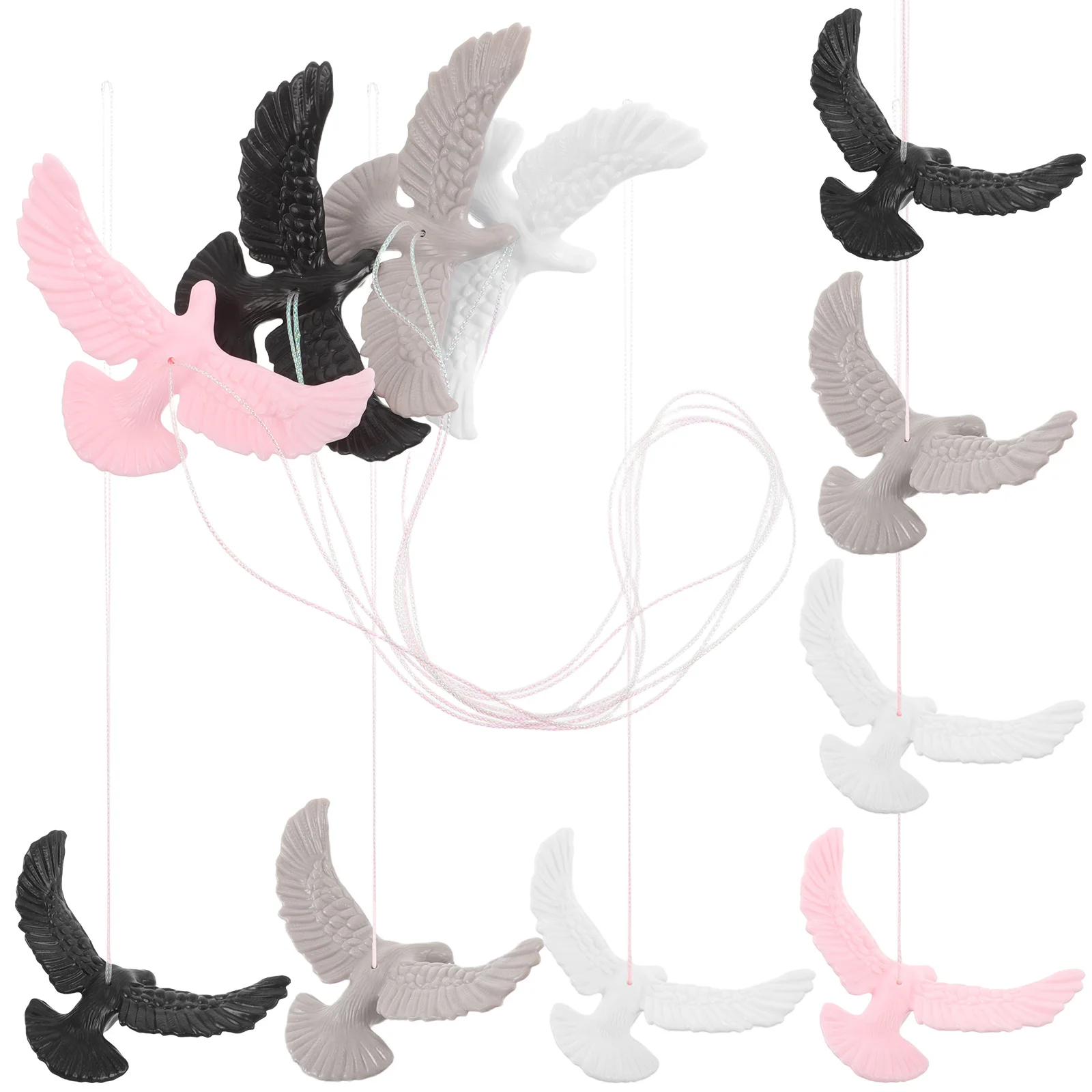 

12Pcs Peace Doves Hanging Decorations Realistic Flying Birds Cake Toppers Wedding Craft Accessories Dove Party Decorations