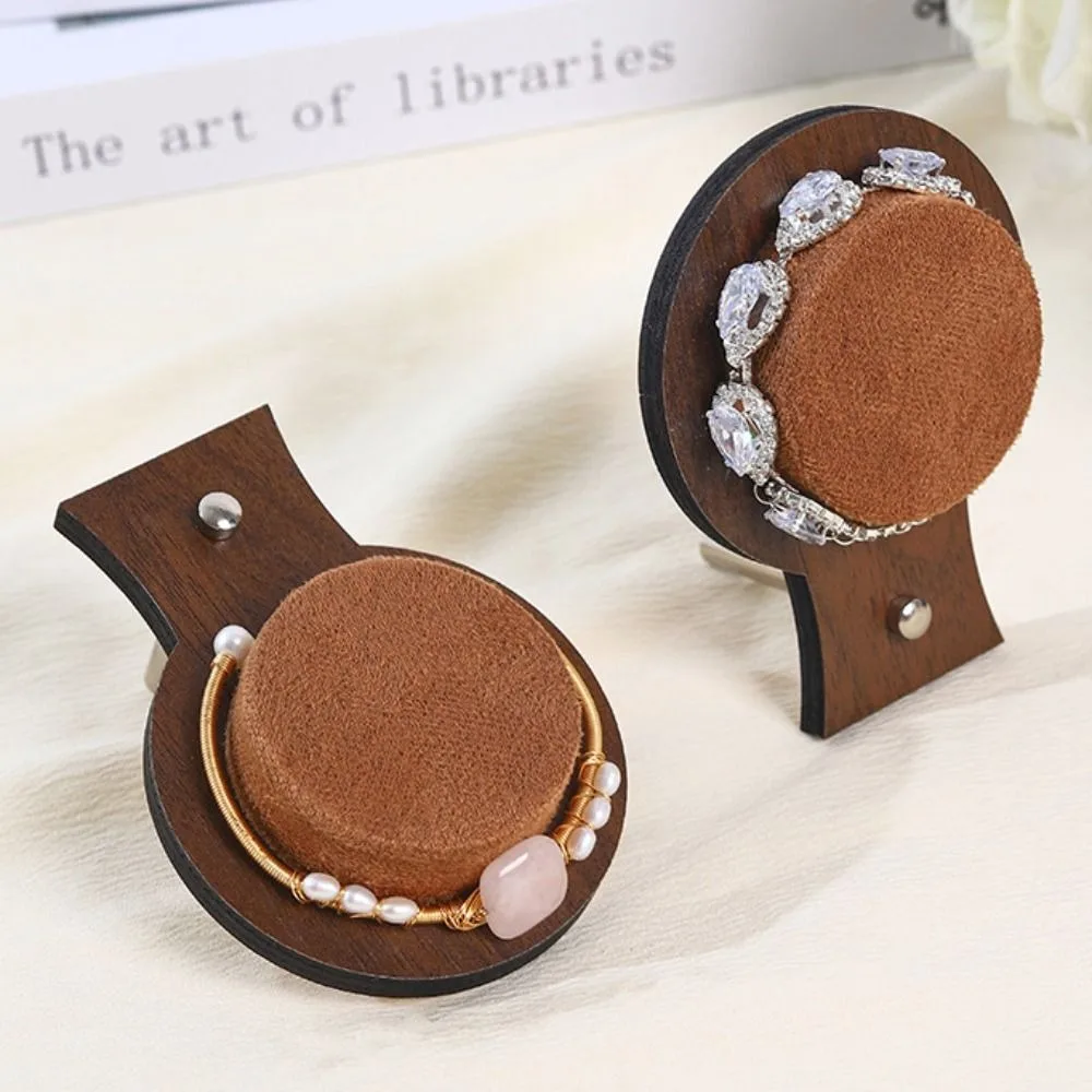 

Модный поднос для браслета из орехового дерева, чехол для хранения ожерелья, стеллаж для выставки товаров браслета, органайзер для украшений, держатель для ручных ювелирных изделий для женщин