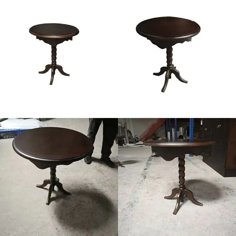 Retro Classic Wooden Round Edge Table Multifunctional Living Room Furniture for Home