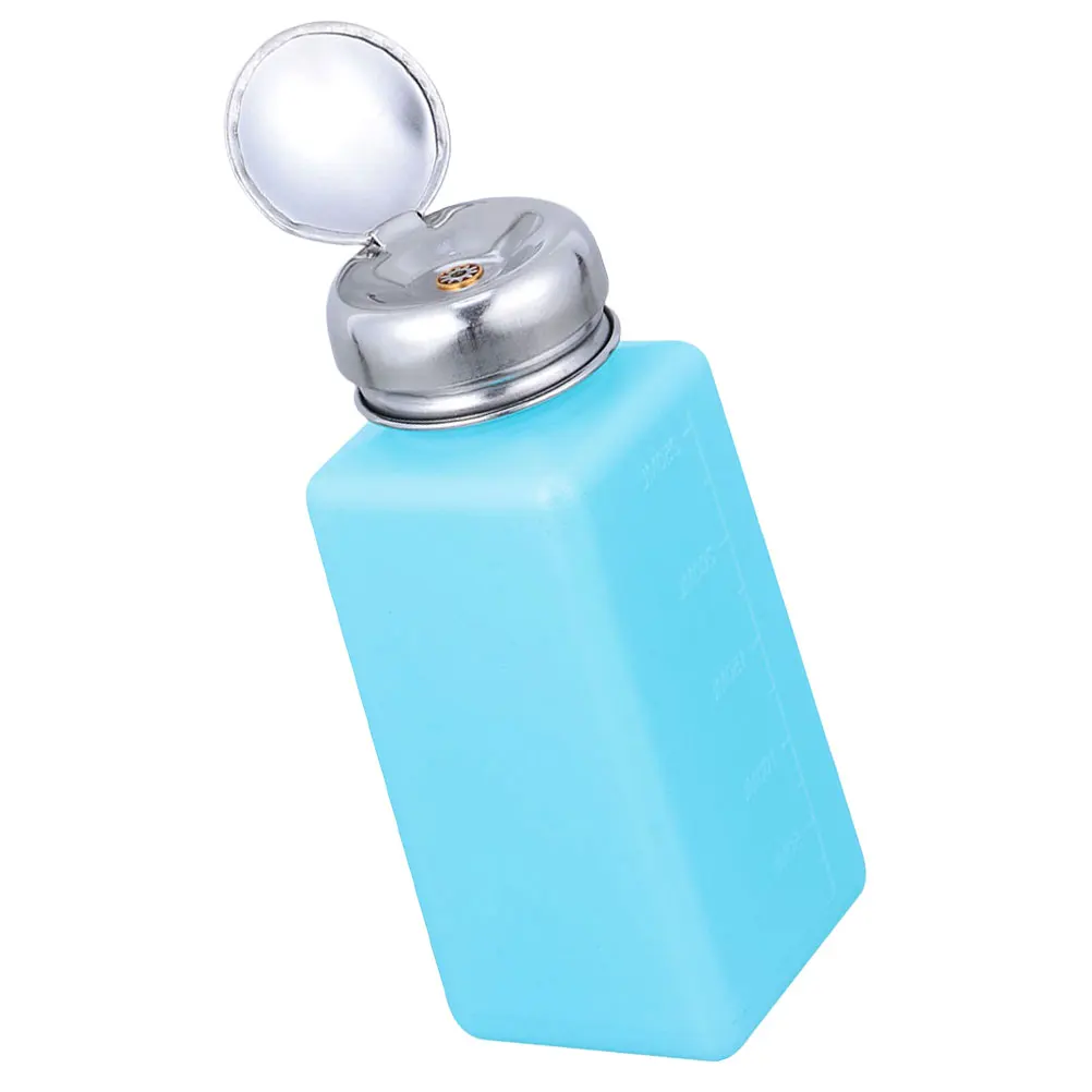 

1pc Blue Cleaning Pot Push Down Liquid Pump Bottle Dispenser Pump Bottle Refillable Travel Plastic Liquid Container