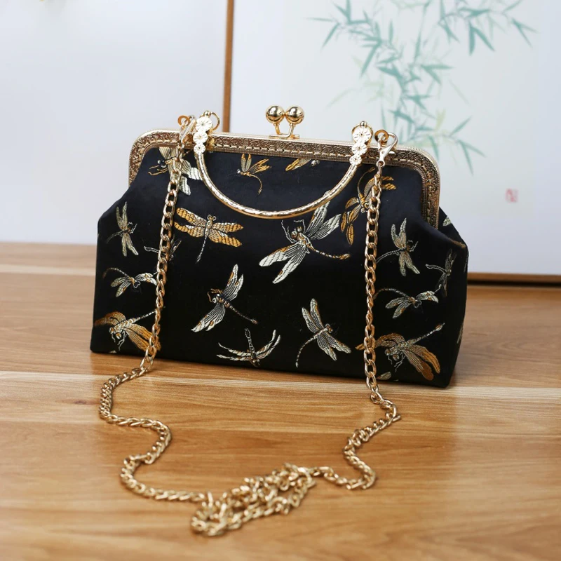 Vintage Fringe Tassel Metal Shell Lock Bags Mother Gift Bag Chain Women Shoulder Crossbody Hand Bags Women\'s Handbags Purses