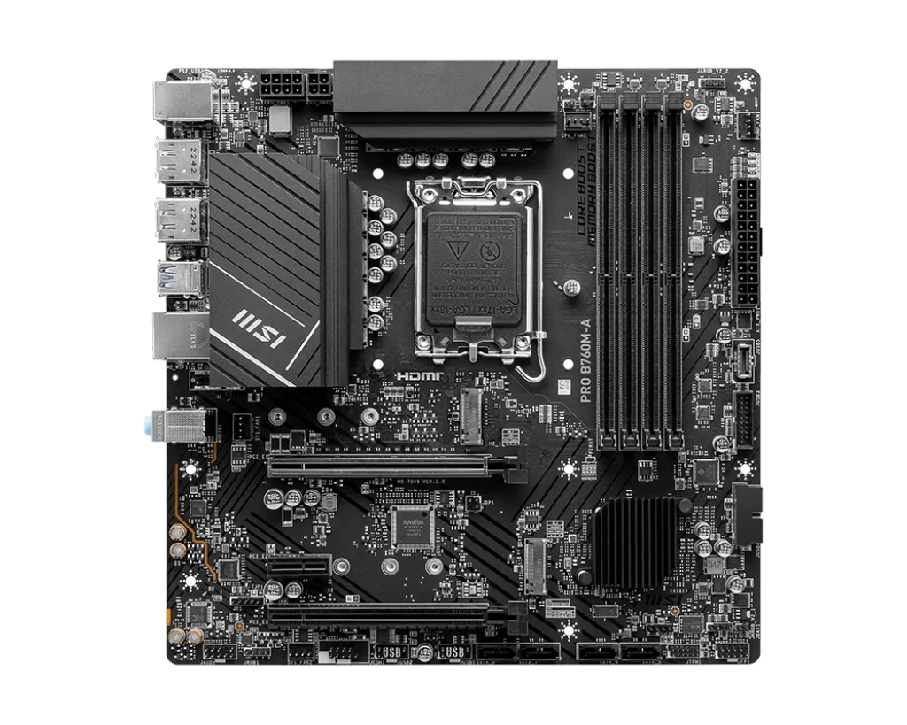 Pro B760M-A B760M ATX Motherboard with 16GB DDR Memory Integrated Graphics for Gaming LGA1700 Socket