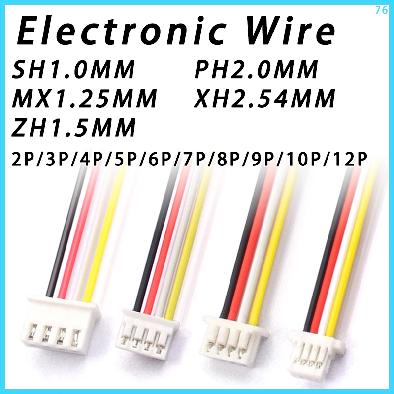

10PCS SH1.0 MX1.25 ZH1.5 PH2.0 XH2.54 Electronic Wire Cable Connector 2/3/4/5/6/7/8/9/10/12 Pin Plug 10CM/20cm/30CM Wire Length