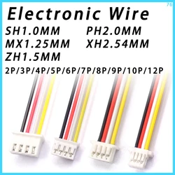 10PCS SH1.0 MX1.25 ZH1.5 PH2.0 XH2.54 Electronic Wire Cable Connector 2/3/4/5/6/7/8/9/10/12 Pin Plug 10CM/20cm/30CM Wire Length