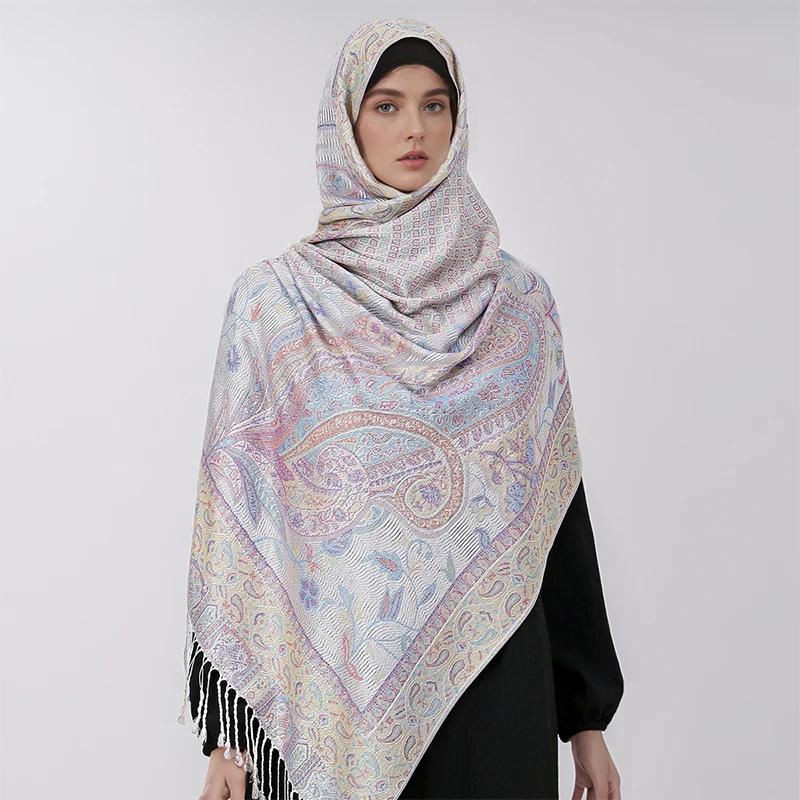 Nuevo chal cálido bufanda de invierno Hijab mujer estampado Paisley Cachemira Pashmina envoltura gruesa cabeza cuello Foulard lujo 2024 manta Echarp