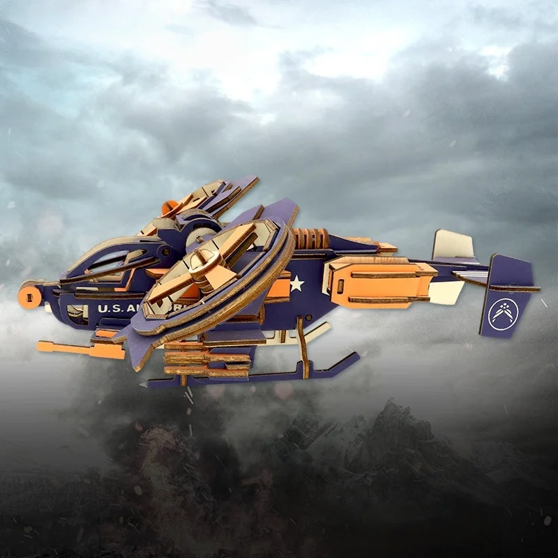 OUZEY 3D 나무 비행기 모델, DIY 항공기 조립 키트, 소년 및 청소년을 위한 현실적인 시뮬레이션 장난감