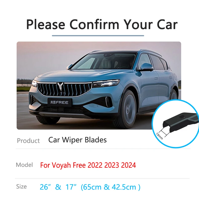 For Voyah Free 2022 2023 2024 Car Front Wiper Blades Brushes Window Windshield Windscreen Cleaning Auto Replacement Accessories