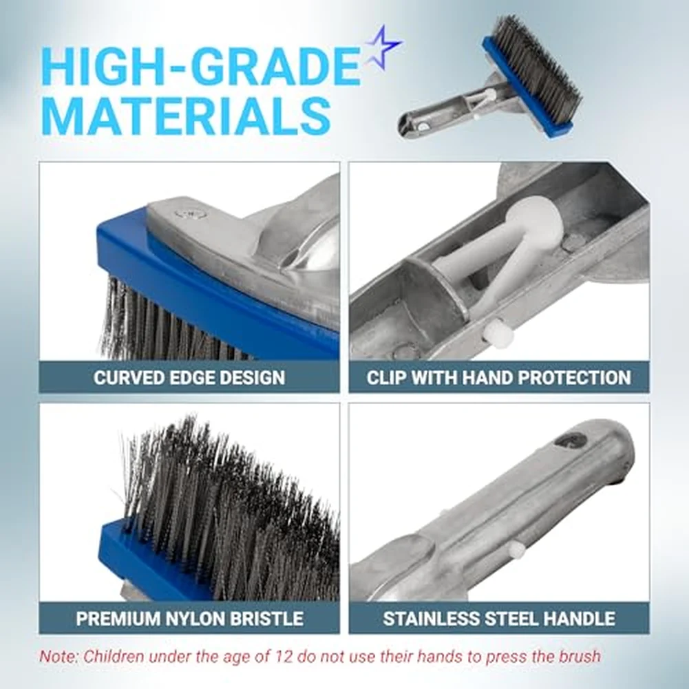 For Pool Maintenance Pool Wire Brush Swimming Pool Cleaner Tight Space Cleaning Frequent Use Durability Easy Maneuverability