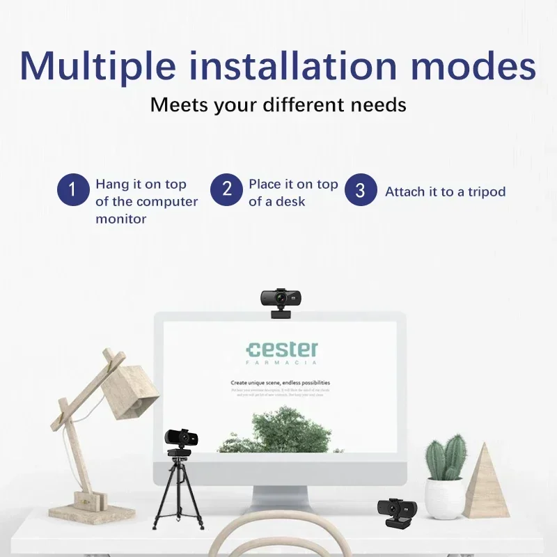 Webcam 2K Full HD 1080P Web Camera Messa a fuoco automatica con microfono Web Cam USB per PC Computer Mac Laptop Desktop YouTube Webcamera