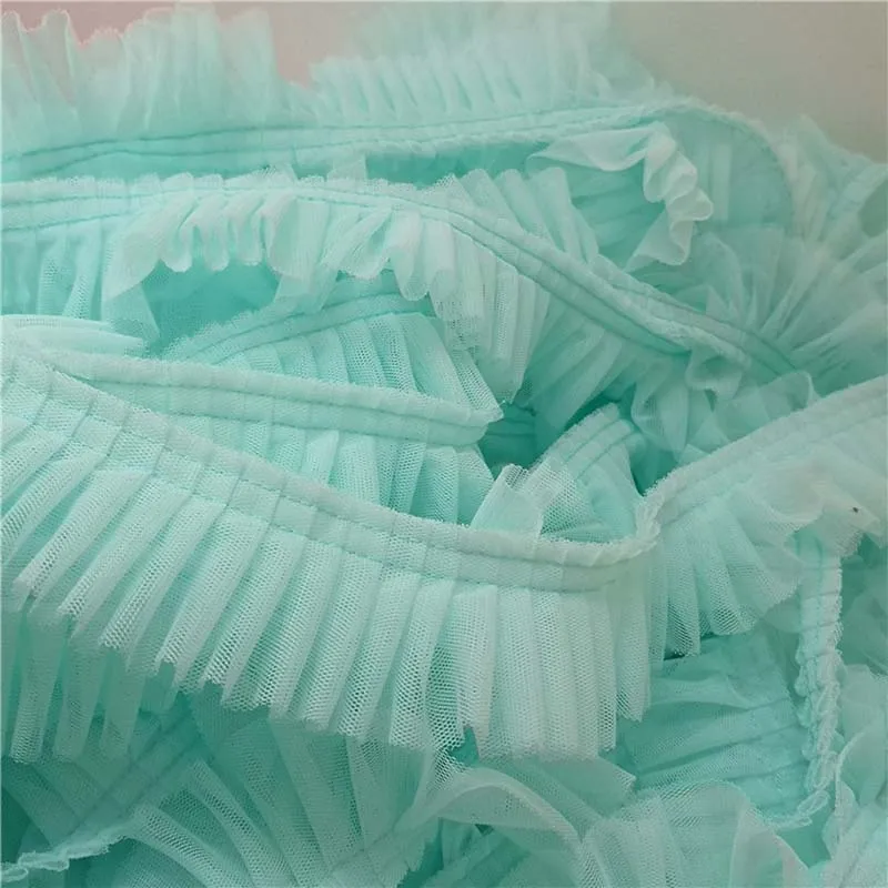 

1 лот/45 ярдов, двухслойная сетчатая ткань с плиссированными оборками и кружевной отделкой для рукоделия в деревенском стиле, аксессуары для шитья и декоративных работ 2026