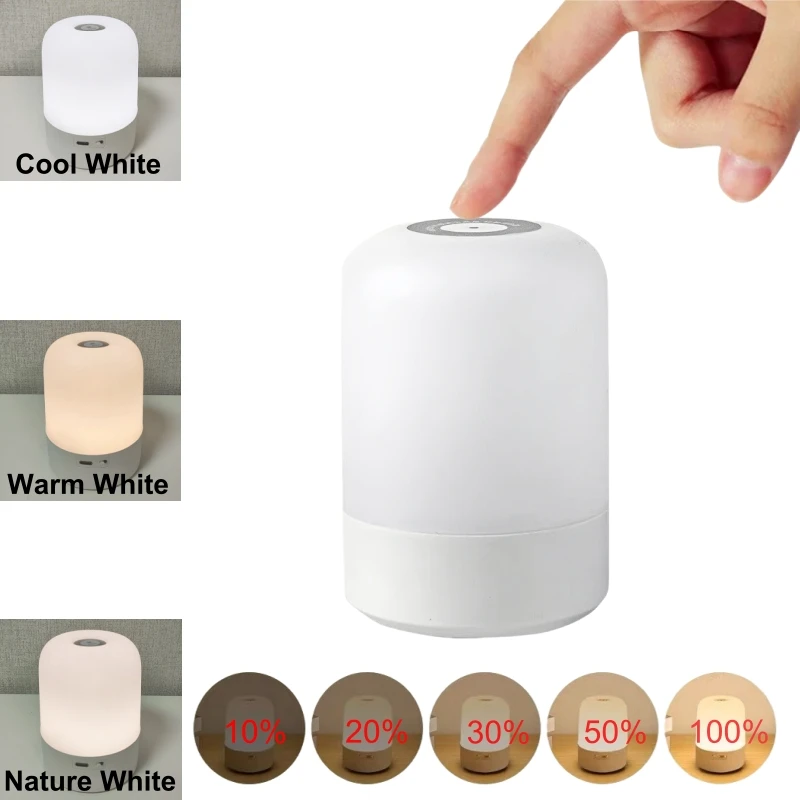 

Светодиодный ночник, сенсорная настольная лампа, перезаряжаемая настольная лампа, 3 цвета, регулируемая прикроватная тумбочка, креативный светильник для декора комнаты, бар