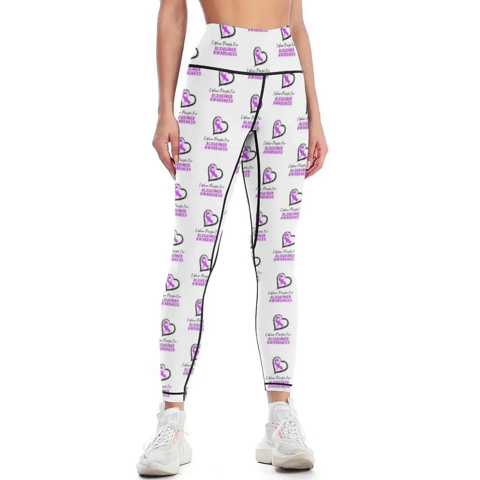

I Wear Purple For Alzheimer Awareness Leggings sports tennis for Clothing fitness sporty woman push up Womens Leggings