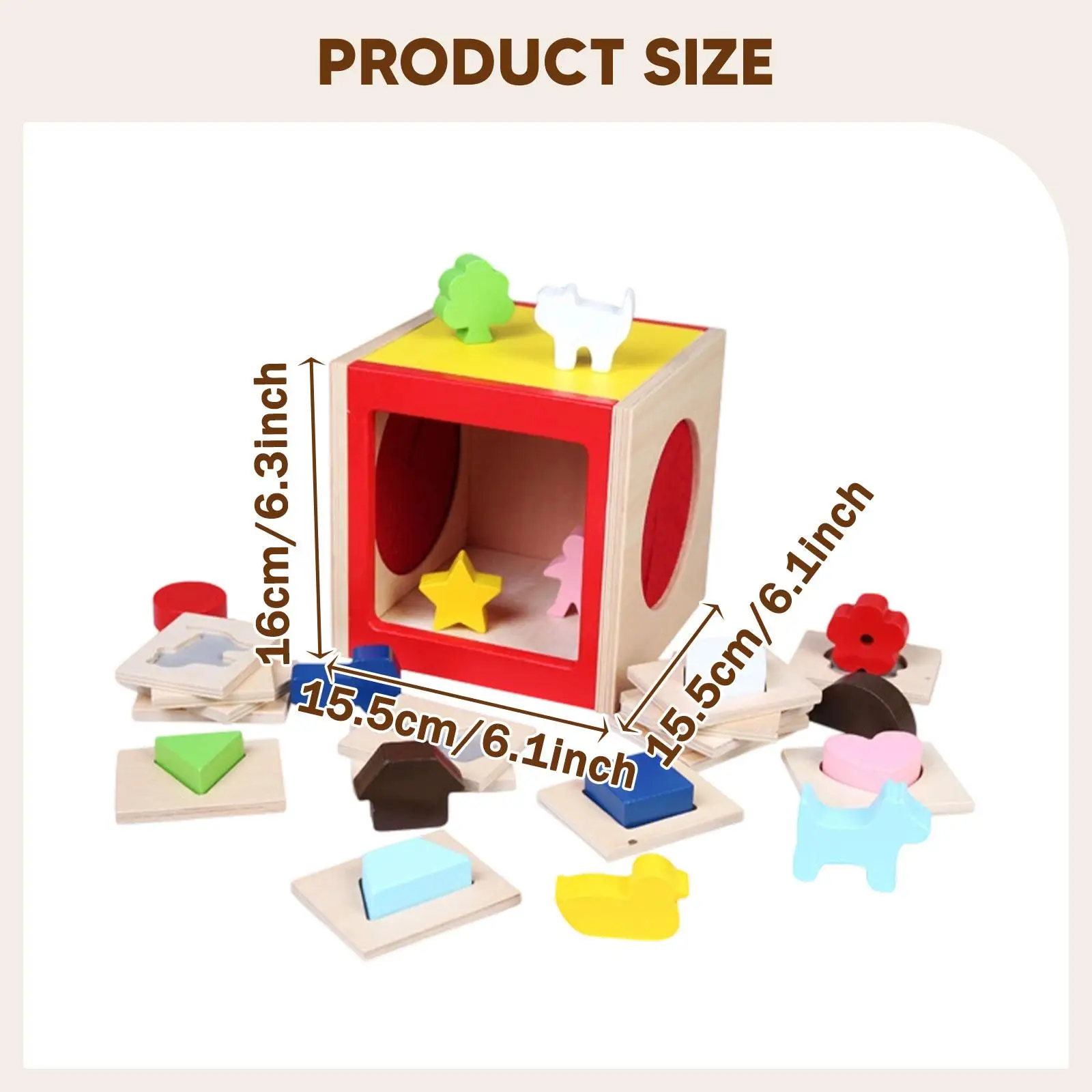 Fine Motor Skills Puzzle Toy Engaging Plaything Traveling Blocks Matching Preschool Settings Funny Wooden Shape Matching Box