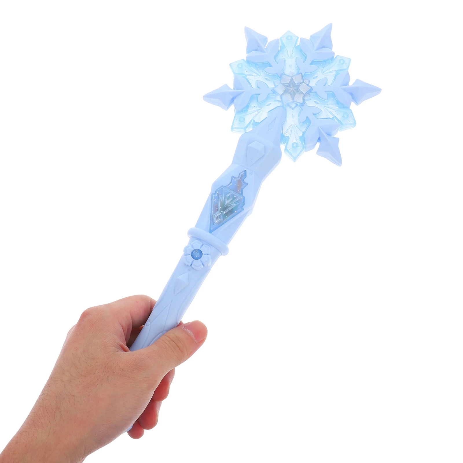 2Pcs Snowflake Light Up Sticks Glowing Fairy Wands Halloween  Carnival Cosplay Costume Accessories Princess Magic Wand Props