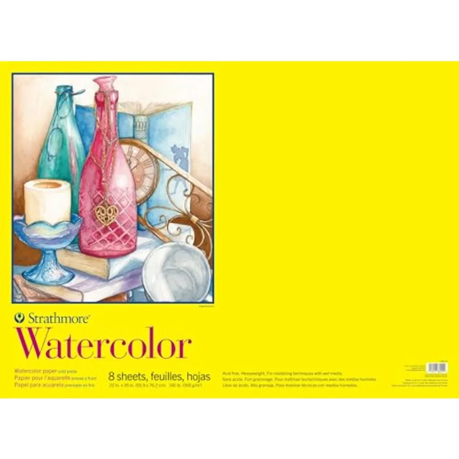 

300 Series Watercolor Paper Pad for Painting and Art, Coldpress, 22 x 30 inches, 8 Sheets
