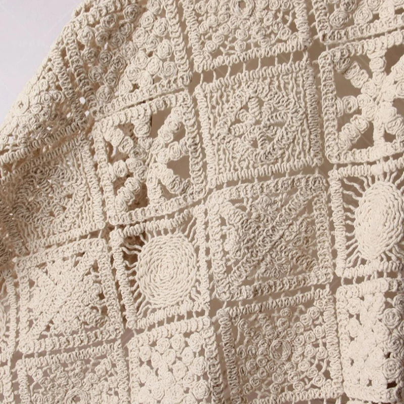 

6CM Square Pattern Embroidered Woven Lace Fabric DIY Clothing Vest Hat Bag Designer Material By The Yard