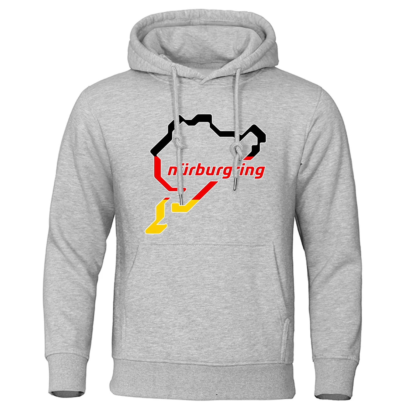 2026 Spring Autumn Practical Fabric Skin-friendly Comfortable Hoodies Nürburgring Race Track Logo Print Men's Drawstring Coat