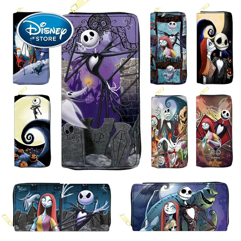 33 Styles Disney Skeleton Jack Women Wallets The Nightmare Before Christmas Female Purse Girl Zipper Coin Wallet Halloween Gift