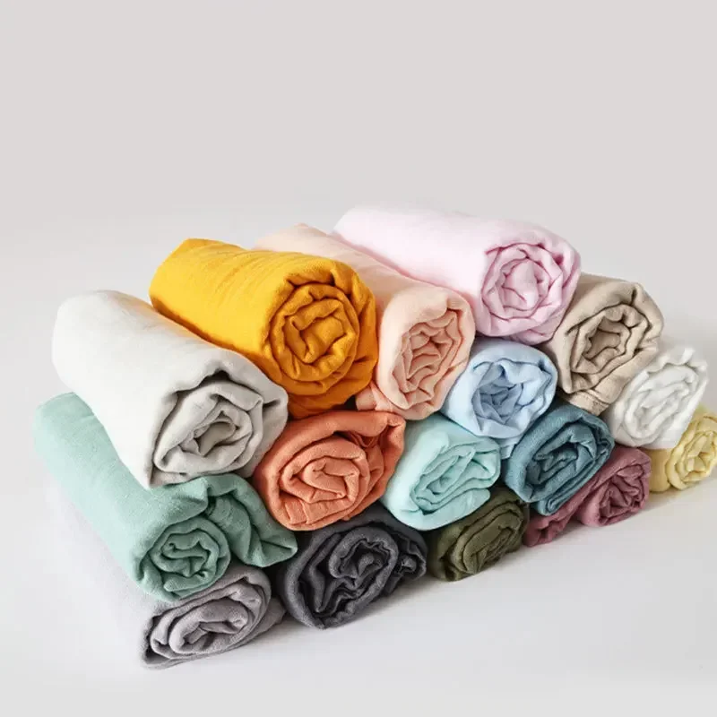 

Newborn Blanket Baby Double-layer Gauze Blanket Children's Swaddling Blanket Bamboo Cotton Solid Color Baby Bath Towel