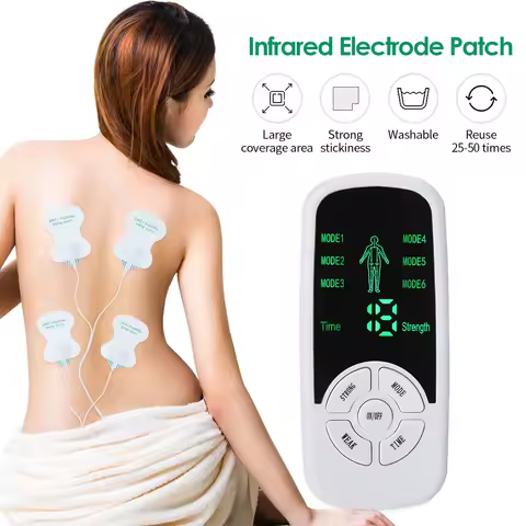 6 Modes Tens Electric Massager Muscle Relax Device Full Body Stimulator Back Waist Knee Healthy Care Patchs Digital Massage Tool