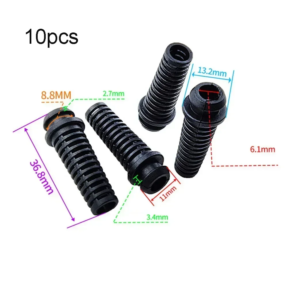 Aexit 10 Stk Gummi Zugentlastung Netzkabel Boot Beschützer Kabel Hülse Schlauch 19 mm Länge