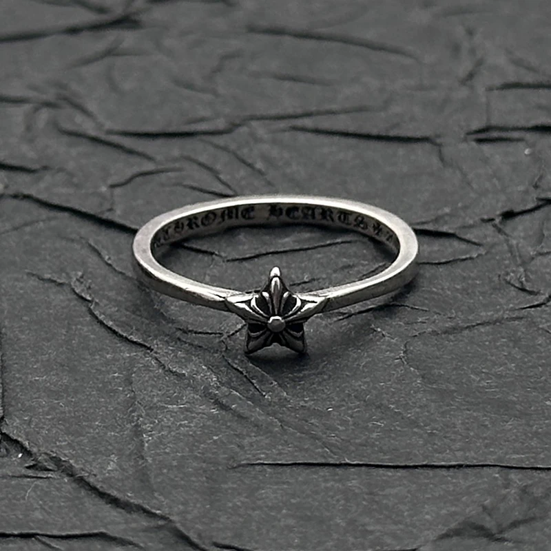 

Кольцо из стерлингового серебра 925 пробы в стиле ретро, старая пентаграмма, европейские и американские мужские и женские нишевые индивидуальные хип-хоп, продвинутый смысл