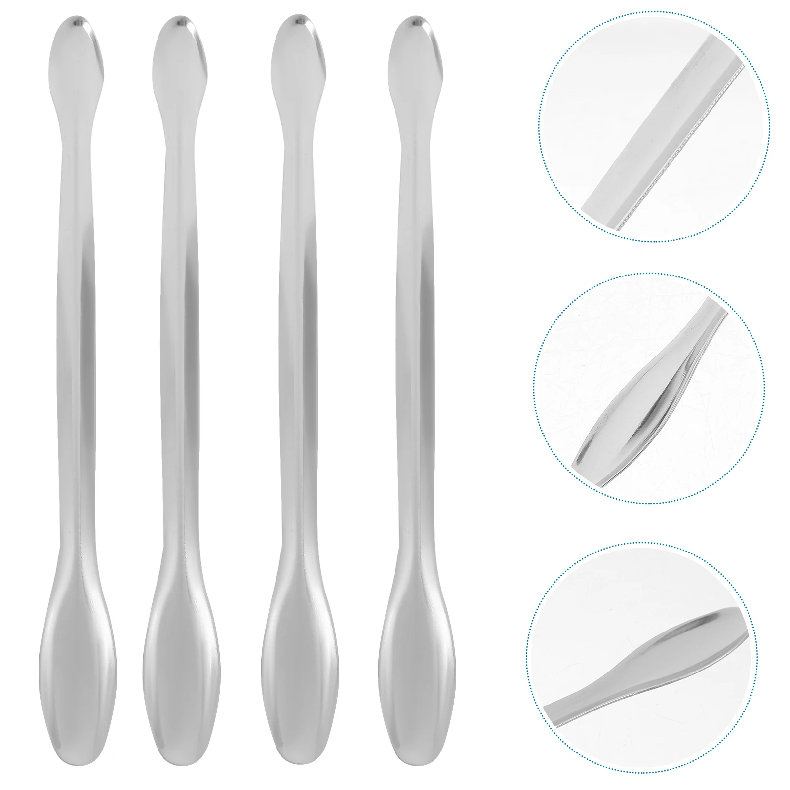

10 Pcs Medicine Spoon Single Measuring Spoons Metal Lab Scoops Head Sample Small Teaspoon