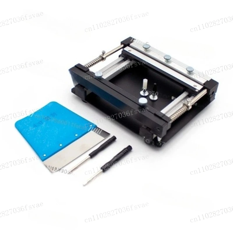 SMT PCB Steel Mesh Solder Paste Printing Table,100x100MM Manual Small Screen Printing Station view 2