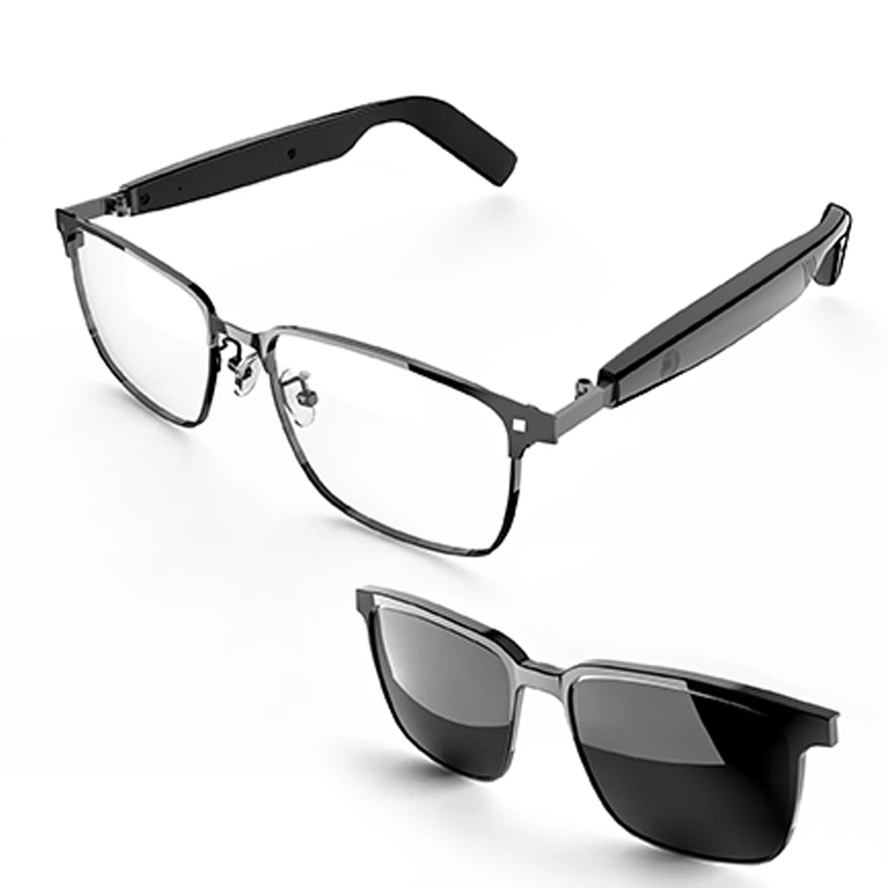 

SG20Pro Smart Glasses wIth Microphone Magnetic Replacement Dual Lenses UV Protection BT Call Music Player Smart