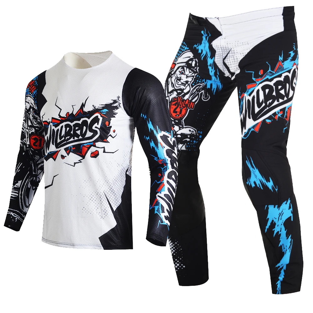 Willbros Youth MX Motocross Jersey and Pants Combo Racing Children Dirt Bike Riding Boy's Girl's Race MTB Enduro Gear Set