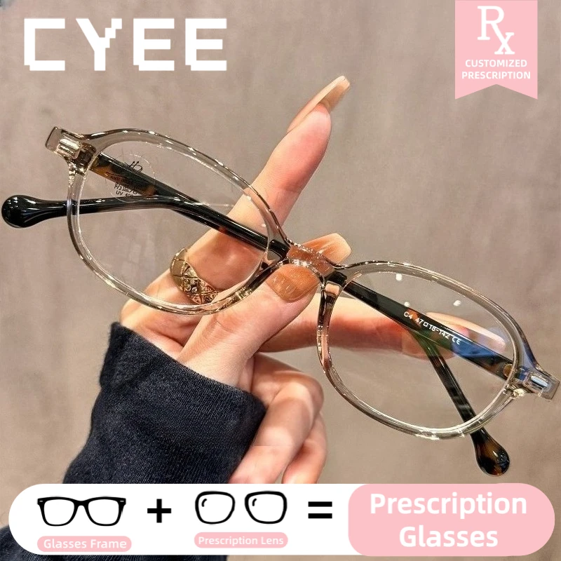 

Очки CYEE с овальными прочными оправами, фотохромные, для коррекции близорукости, с прогрессивными линзами, женские, с индивидуальной рецептурой, оптические